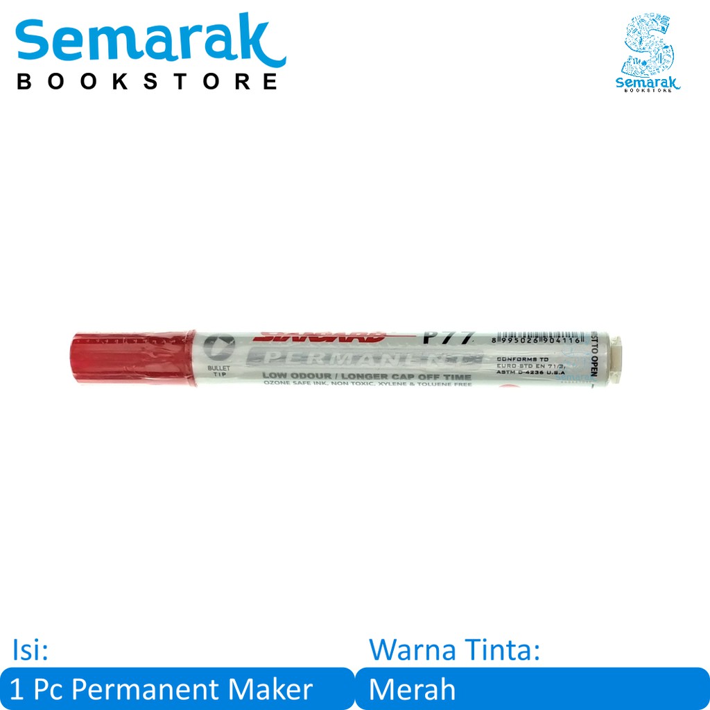 

Permanent Maker Standard P77 - Merah [1 Pc]