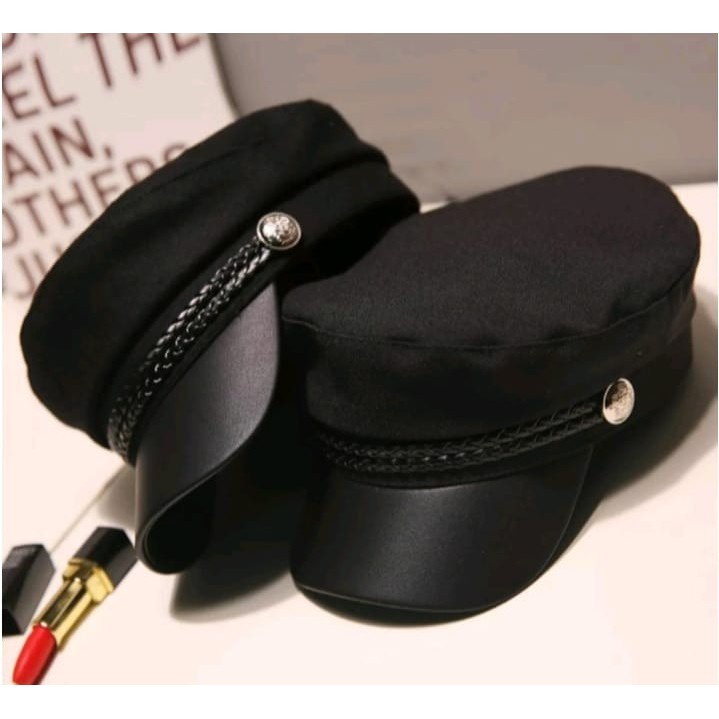 TOPI DISTRO PRIA/TOPI SAILORMAN ARMY LEATHER CAP CADET MILITARY/TOPI DISTRO KEREN