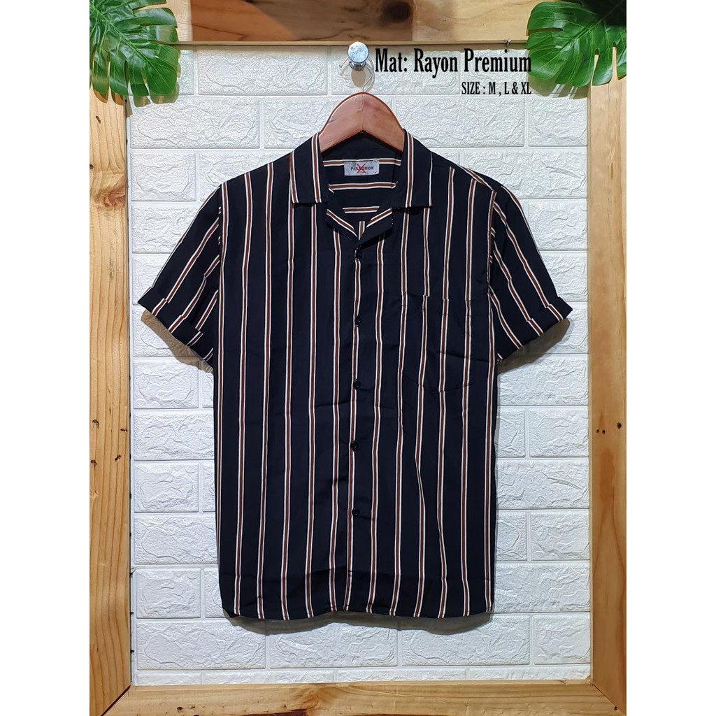 KEMEJA SALUR PRIA KEMEJA MOTIF GARIS PRIA DAN WANITA UNISEX GARIS KEMEJA INDIE [COD]