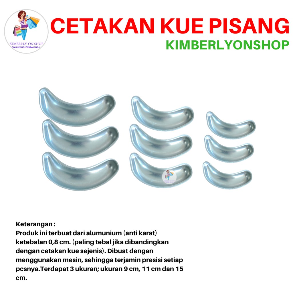 Kimberlyhonshop Cetakan Kue Pisang Banana Cake Isi 10 Pcs