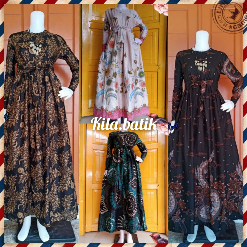 GAMIS BATIK SRIWEDARI MAXI BUMIL/BUSUI KATUN SOGAN .motif terbaru S.M.L.XL.XXL./ld98-100-104-110-120