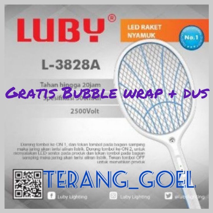 Raket Nyamuk Luby Jumbo L - 3828A / Luby Raket Nyamuk size Jumbo Type L 3828A