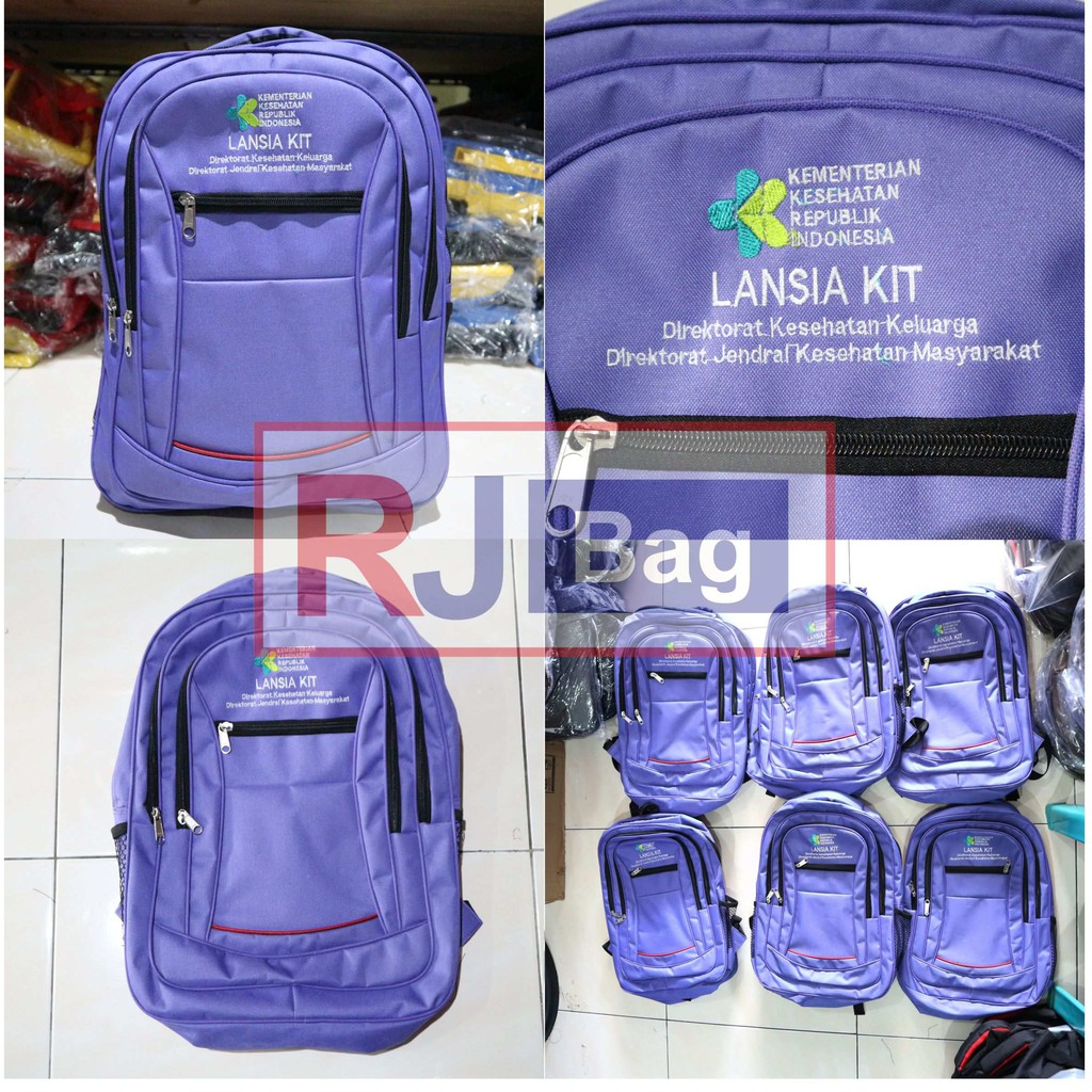 Souvenir Tas Ransel Logo Sablon Bordir Grosir Seminar Diklat Promosi Murah Tebal Kuat Berkualitas