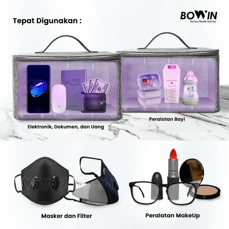 BOWIN Tas UVC Sterilizer (Tas Lampu Disinfeksi Bakteri, Virus dan Kuman) - UVC Bag