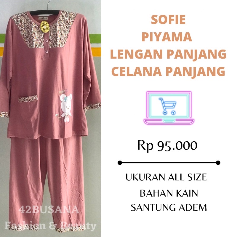 Sofie Piyama Lengan Panjang Celana Panjang | Baju Tidur