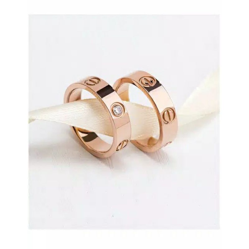 Cincin Cartier Mata Berlian Lapis Emas (Aksesoris Olla Shopping Depok)