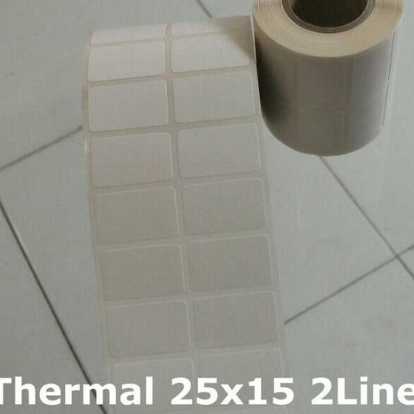 

Best Price Thermal 25x15mm 2Line 1000pcs Gap 2mm Core 1" , Label sticker barcode KM32L