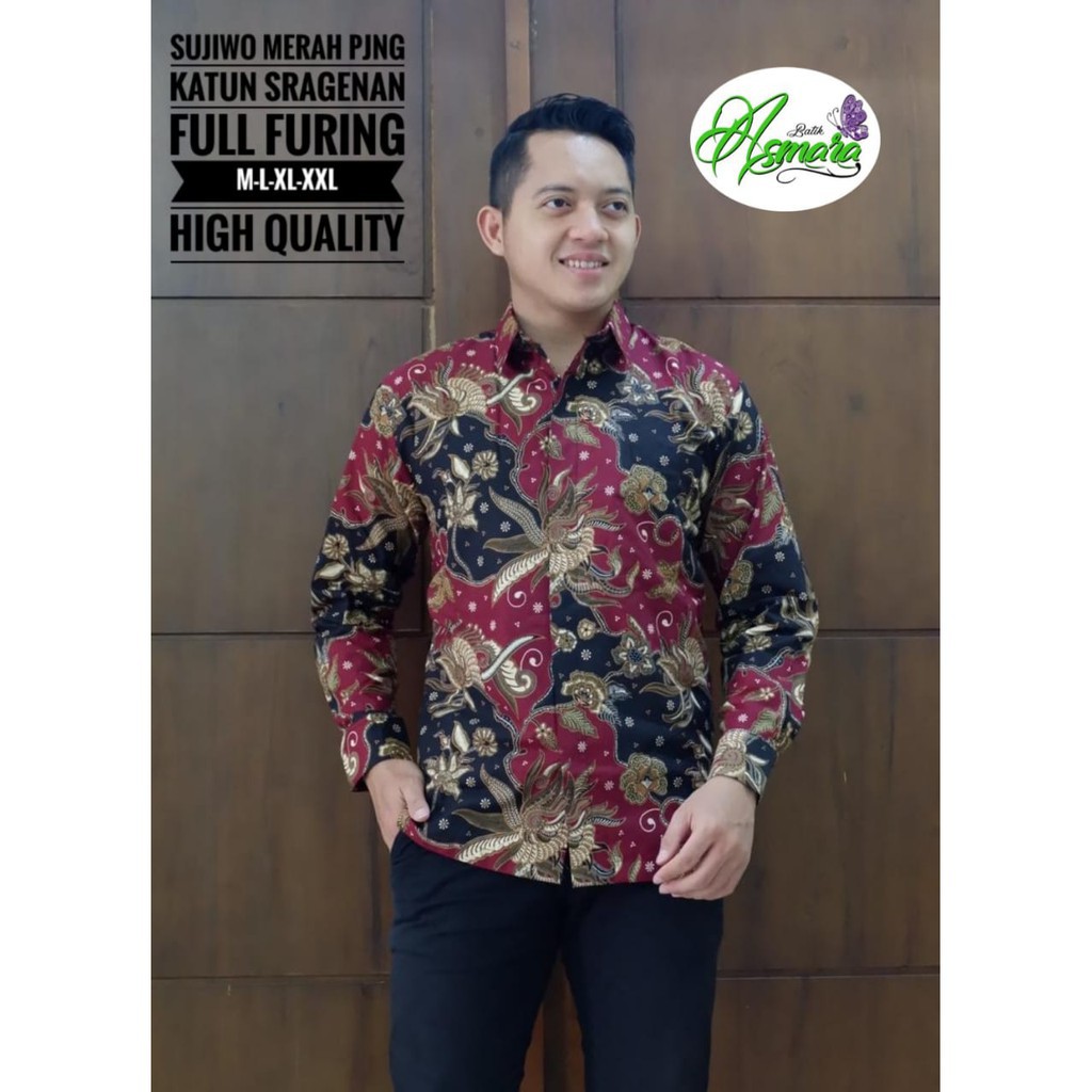SUJIWO MERAH / BATIK PRIA LENGAN PANJANG / by BATIK ASMARA / 10.3