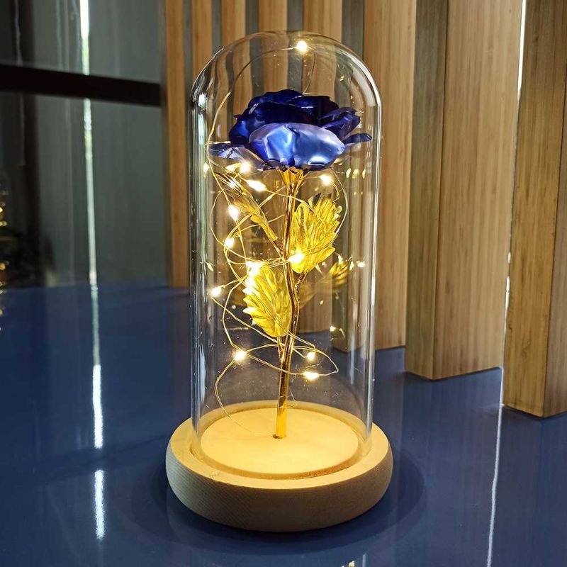 Lampu Dekorasi Kamar aesthetic Bunga Mawar Lampu LED Dekorasi Beauty and The Beast Keren Cowok Cewek tanpa Colokan Kamar anak kelap kelip Pajangan Rumah Ruang tamu Hadiah Ulang tahun