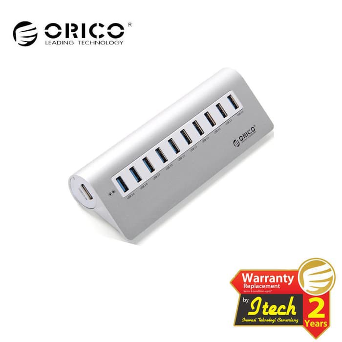 USB HUB ORICO 10 PORT USB3.0 Aluminium 5GBPS WITH POWER ADAPTER - TERMINAL USB 3.0
