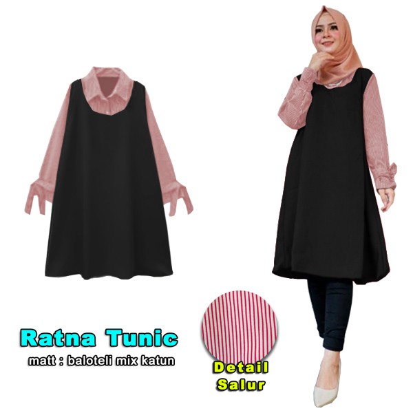 Ratna Tunik - Central Grosir Fashion (CGF) - Ukuran XL - Matt Baloteli Mix Katun Garis