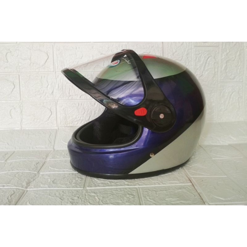 Helm Vintage KJP Full Face  Malboro NOS Ungu Silver