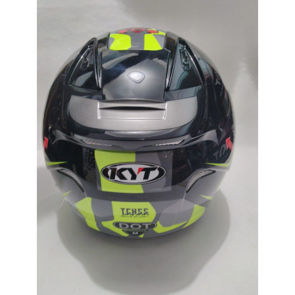 KYT GALAXY_SERI #4 BLACK YELLOW FLUO (DOUBEL VISOR)