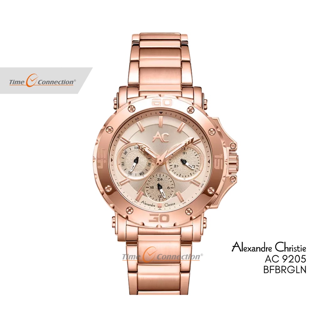 Alexandre Christie AC 9205 BFBRGLN Rosegold Original / Jam Tangan Wanita Rantai / AC Collection Gold