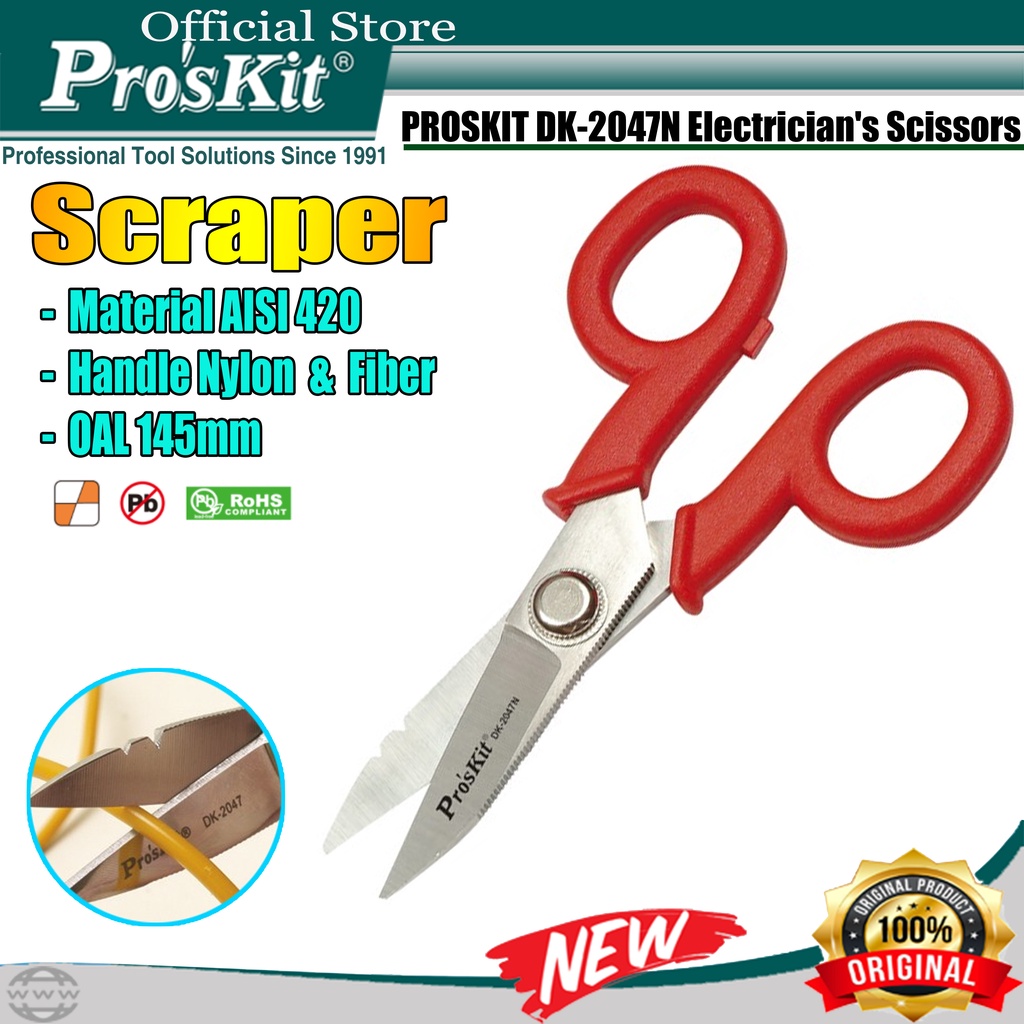

Pro'sKit - Gunting Electro Pro'sKit Dk-2047N Electrician'S Scissors (145Mm) Original