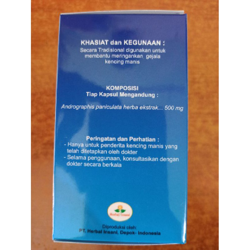 Kapsul Sambiloto Membantu memelihara daya tahan tubuh Herbal insani isi 40 kapsul