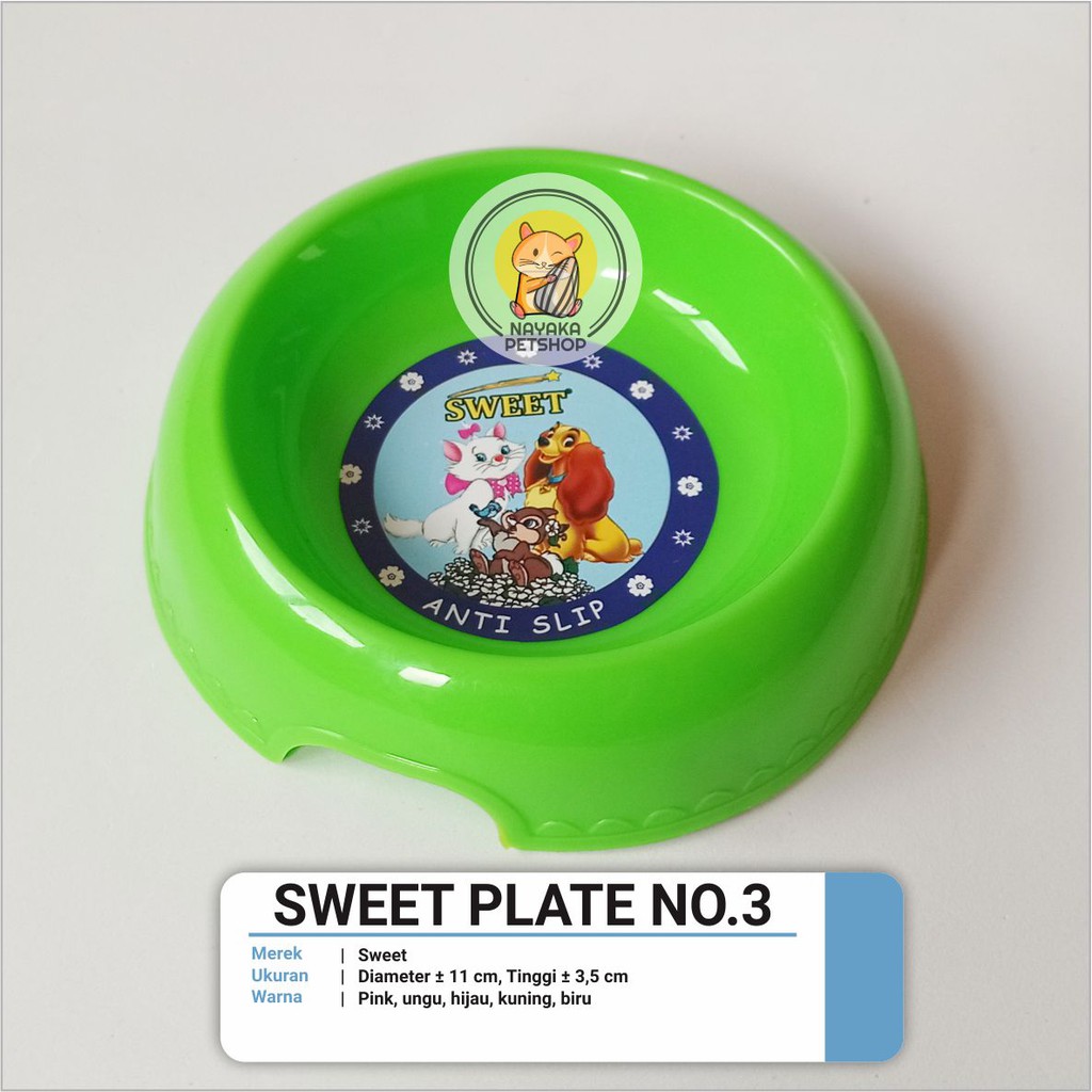 Sweet Plate No. 3 Piring Tempat Wadah Makan Hewan Hamster Sugar Glider Tupai Landak Mini Bajing