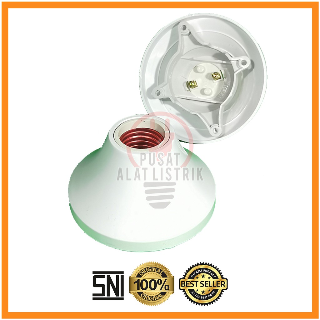 FITING PLAFON TOFUDA BULAT PUTIH FITING LAMPU FITTING LAMPU FITTING PLAFON TEMPAT LAMPU DUDUKAN LAMPU SNI