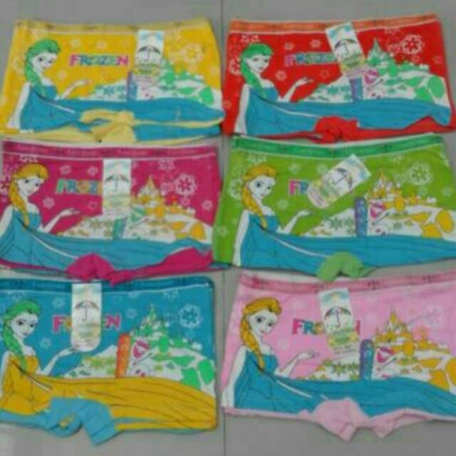 GROSIR: CELANA DALAM ANAK PEREMPUAN | CELANA DALAM BOXER ANAK PEREMPUAN | 12 PCS | GUOJISON
