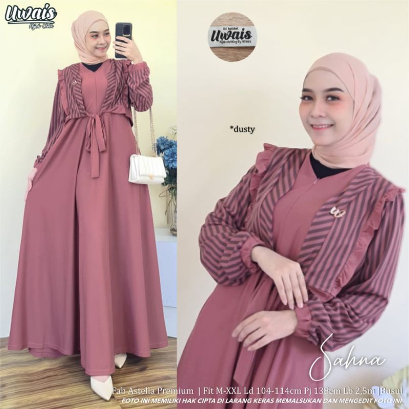 Amora set + sahna set maxy  original uwais redy stok