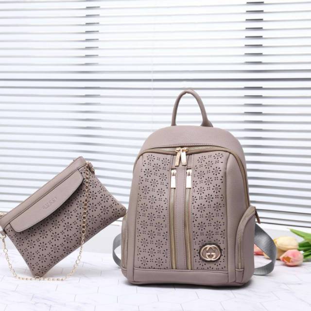 Ransel gucci  flamengo leather bag set