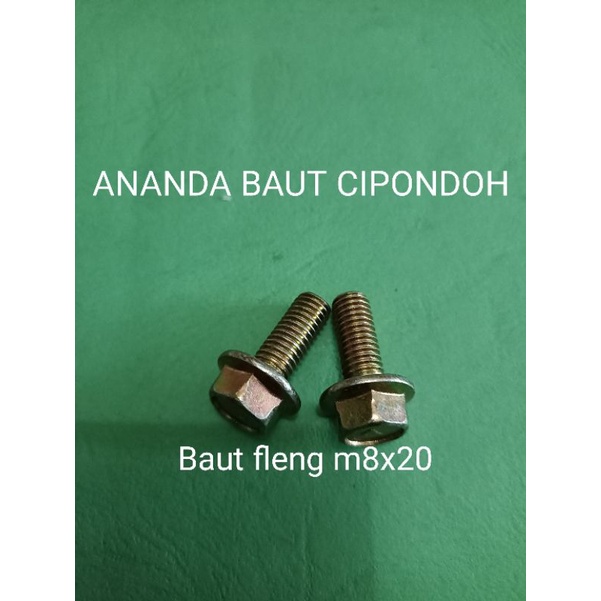 Baut flengbolt 8x20 panjang 2cm kunci 12