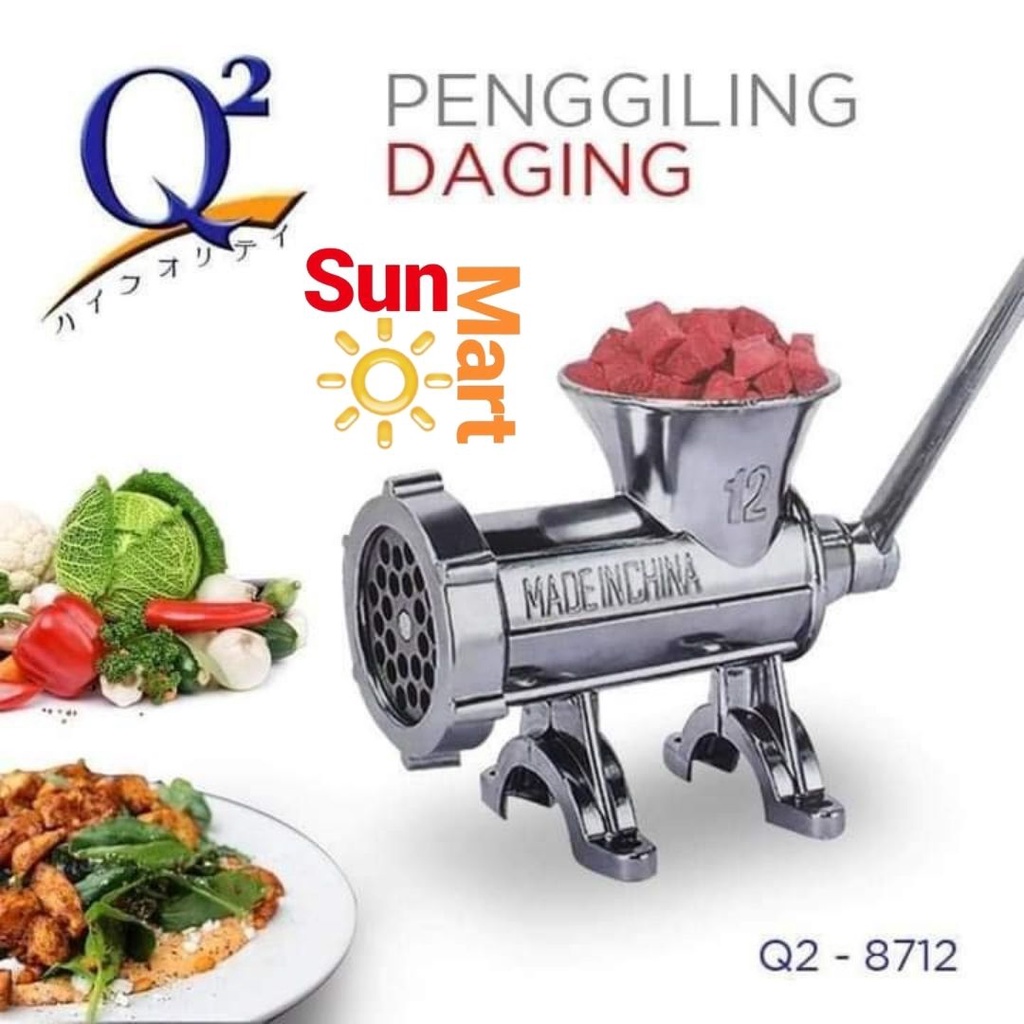 Alat Penggiling Gilingan Daging Q2 8712 Meat Mincer Manual Besi NO 12