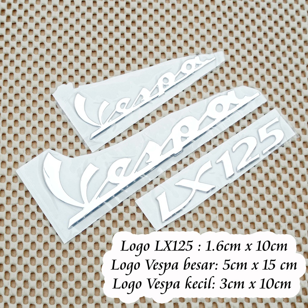 Stiker Logo Emblem 3D Vespa LX125 LX150 Vespa Sprint