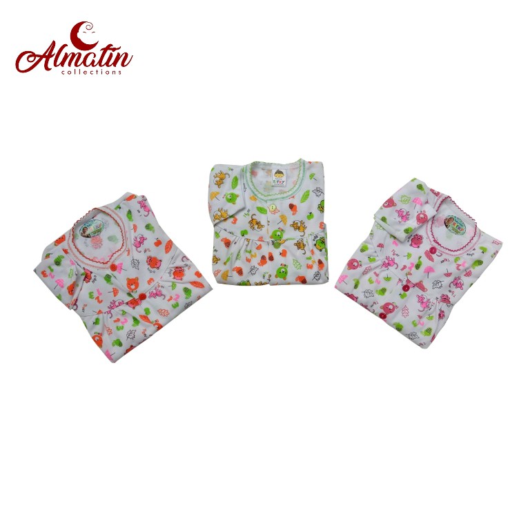 Baju Bayi Piyama Hippo Rifky / 3 Pcs Setelan Panjang Bayi Newborn Motif Murah ( 3 Pasang )