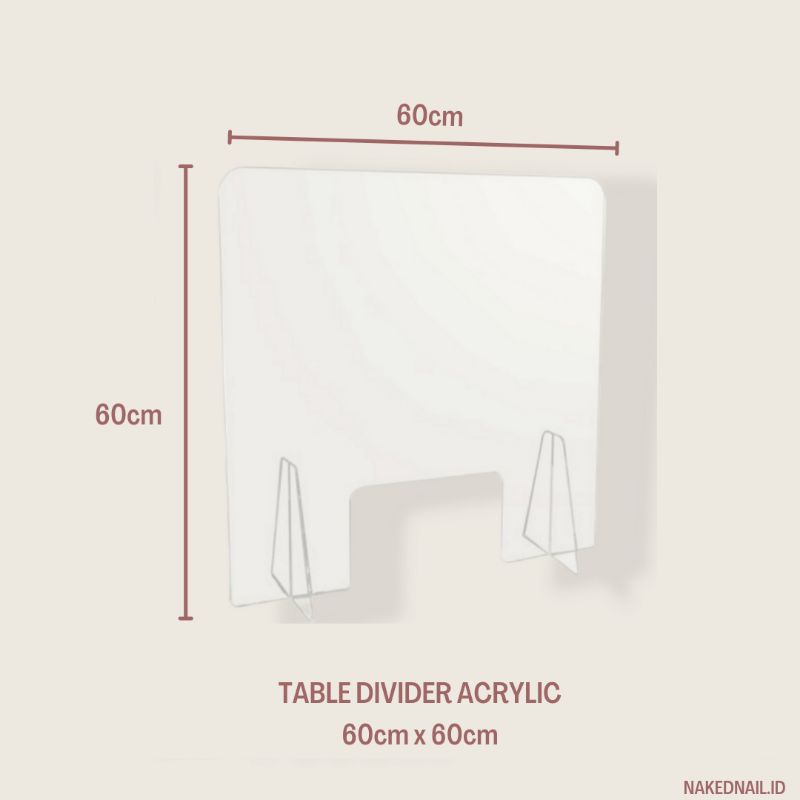 Pembatas meja akrilik sneeze guard acrylic 60 x 60 x 2mm