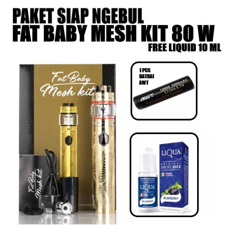 VAPOOR VAPEE FAT BABY MESH TANK FULLSET FREE LIQUIDS 10ML