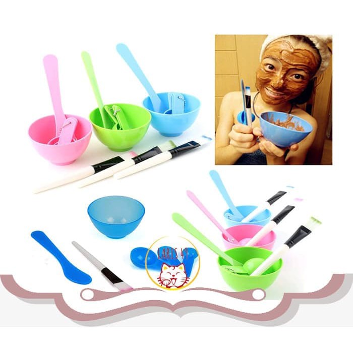 Mangkuk Mangkok Masker set 4 in 1 / Tempat Masker / Peralatan Masker