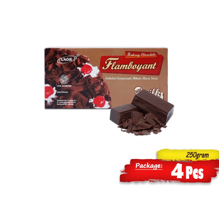 

COKLAT BLOK LAGIE FLAMBOYANT DARK MILK 4PCS