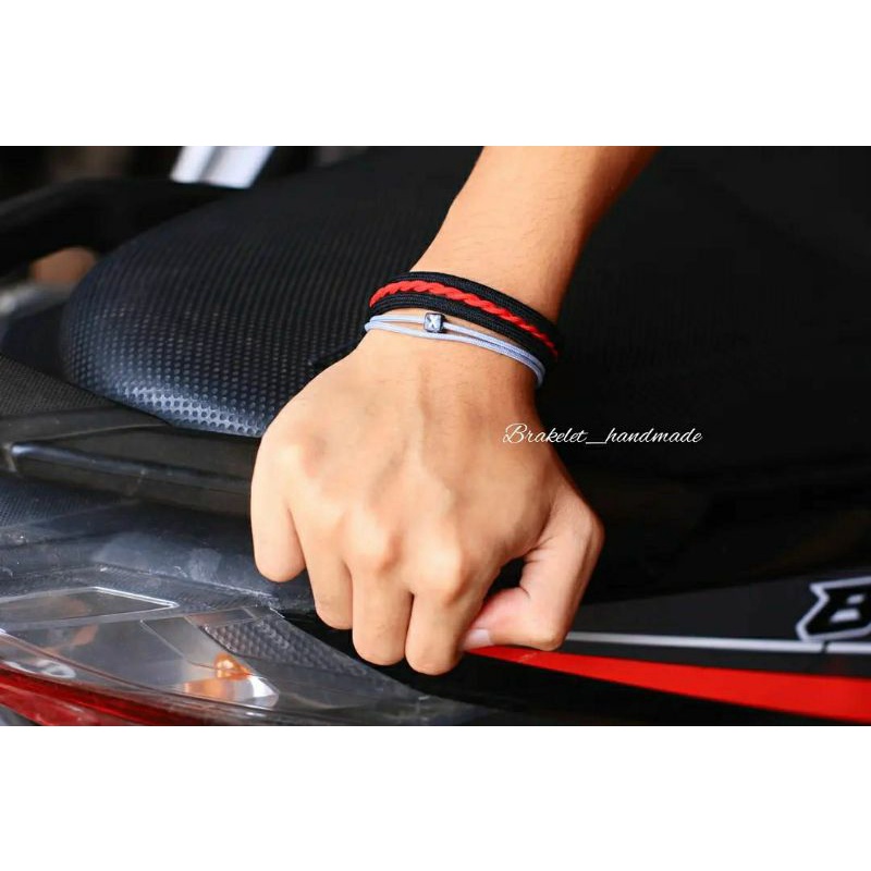 Gelang tangan pria / aksesoris gelang bracelet / gelang gunung tali set