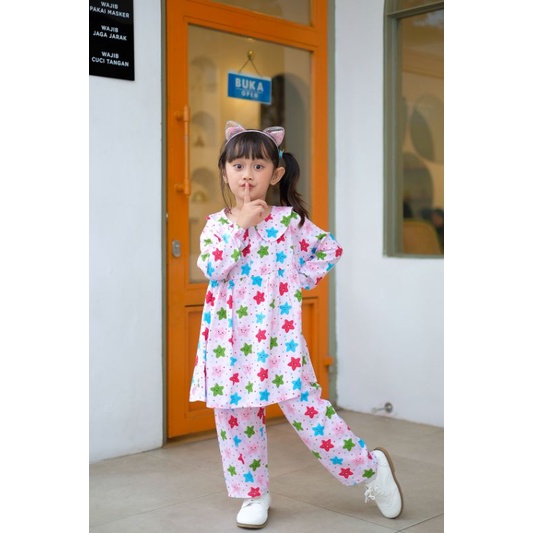 Set Rania Setelan Rayon Anak Neeca Kiddos Setcel Size 2,4,6,8,10 T