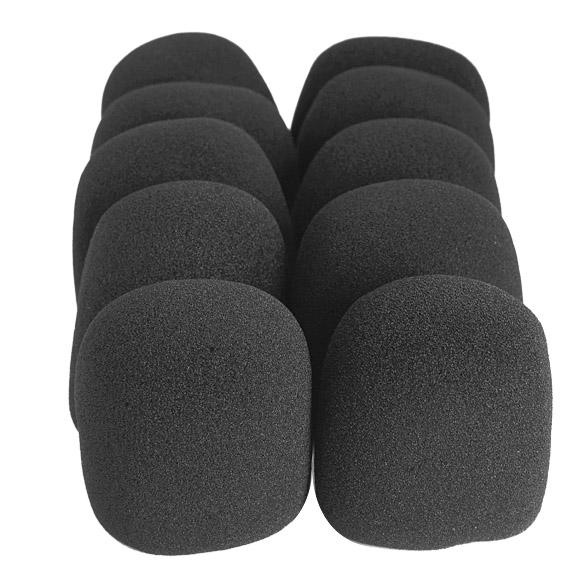 10pcs Cover Pelindung Mikrofon Audio Bahan Busa Spons Warna Hitam