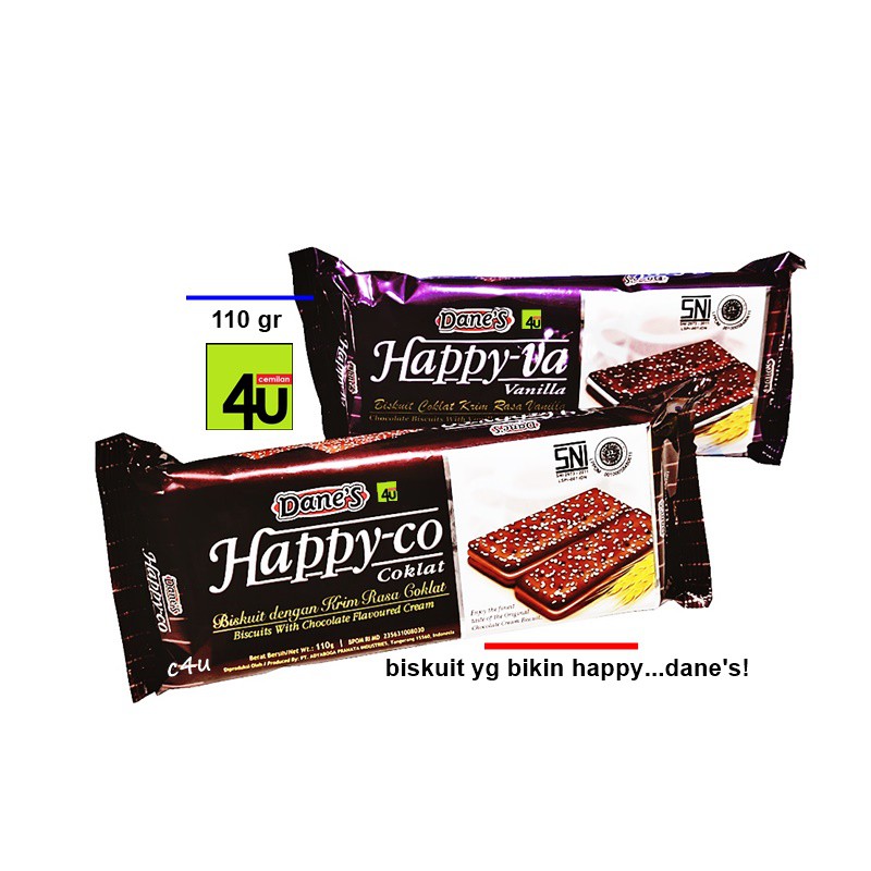 

DANE'S Happy Biskuit Cokelat Isi Krim - 110 gr