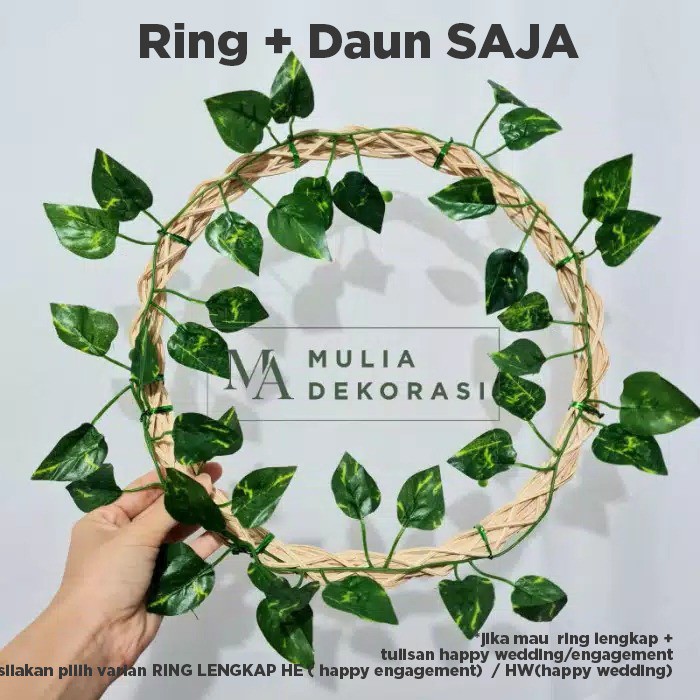 Ring Rotan Lingkaran Dekorasi Backdrop Lamaran Nikahan + Inisial Huruf - Ring Lengkap