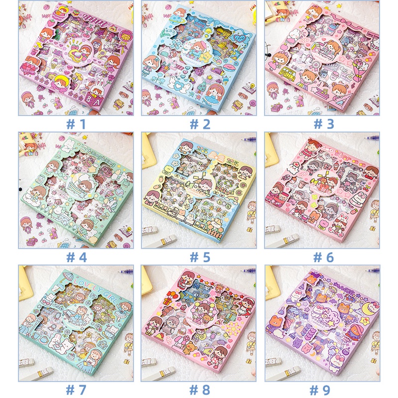 100 Lembar Stiker Motif Kartun Perempuan Untuk Dekorasi DIY