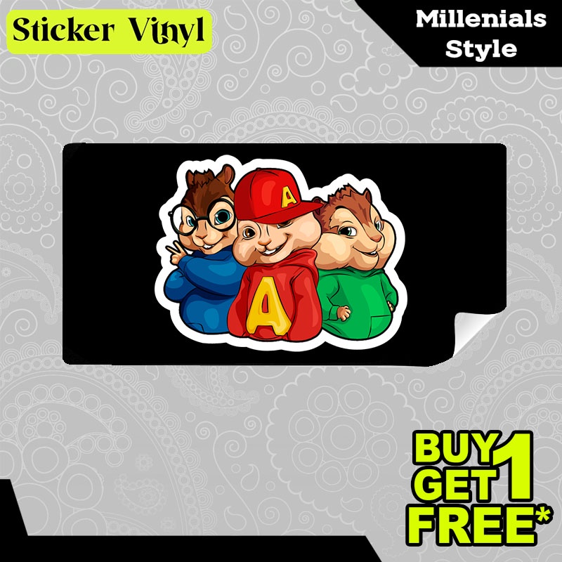 

Stiker Sticker Alvin and the Chipmunks Karakter Kartun Anak Imut dan Lucu Aesthetic Bahan Vinyl Satuan Anti Air