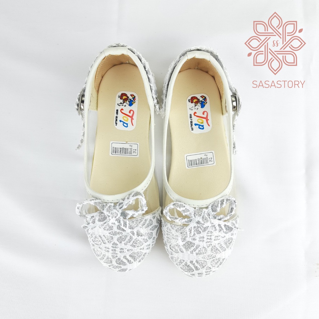 SEPATU FLATSHOES PESTA BROKAT ANAK USIA 6 7 8 TAHUN HA16