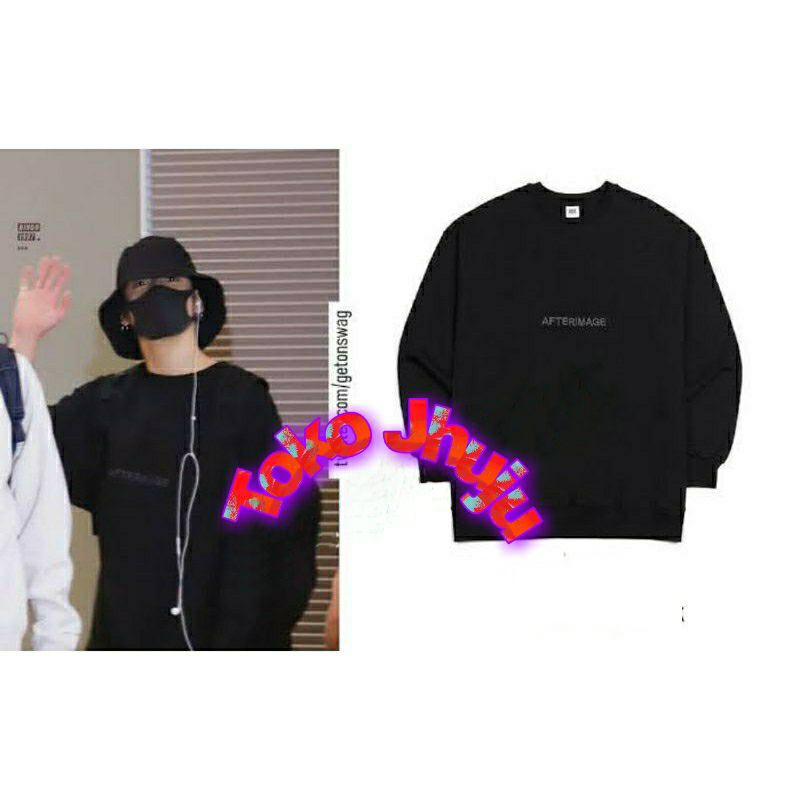 Basic Sweater BTS Jungkook Style AfterImage Sablon Silver