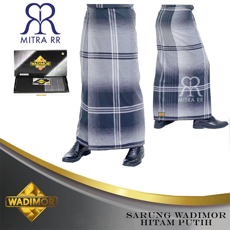 Sarung Tenun WADIMOR motif HITAM PUTIH Satuan/ Grosir Sarung Dewasa