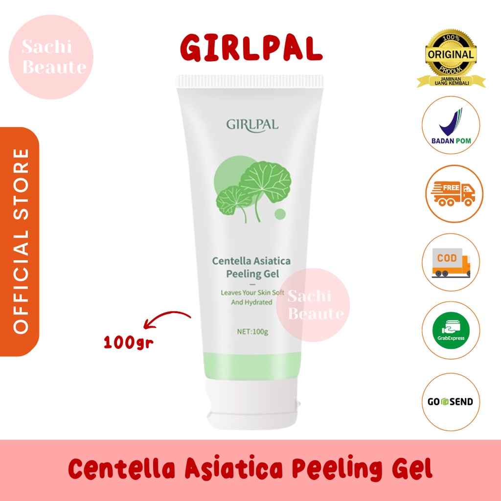 GIRLPAL Centella Asiatica Peeling Gel 100g Facial Glowing Blackhead Cleaner Body Exfoliating Mencerahkan Dan Mengangkat Sel Kulit Mati Girl Pal BPOM