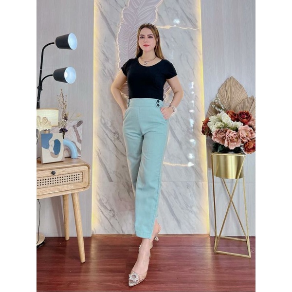 celana kulot highwaist double button