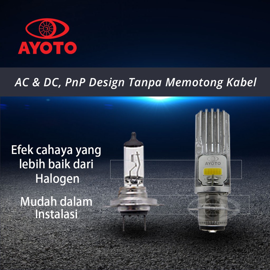 [ORIGINAL AYOTO ] Lampu Led Motor AYOTO M2A H6 (putih) Untuk Matic dan Bebek [ BERGARANSI 15BULAN ]-5