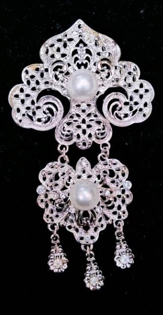 ISI 6PCS BROOCH KEBAYA KUTU BARU SILVER