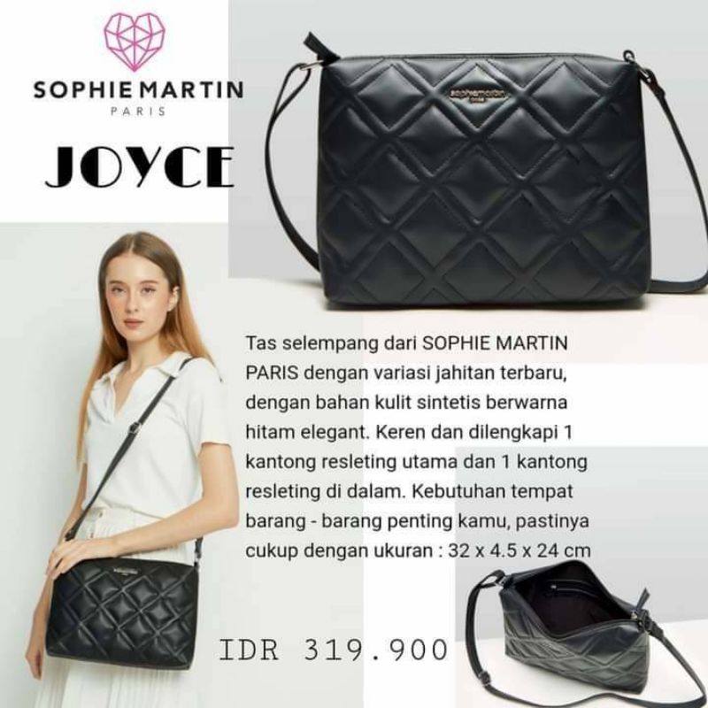 TAS JOYCE SOPHIE MARTIN PARIS OFFICIAL PROMO ORIGINAL SELEMPANG WANITA WOMAN BAG