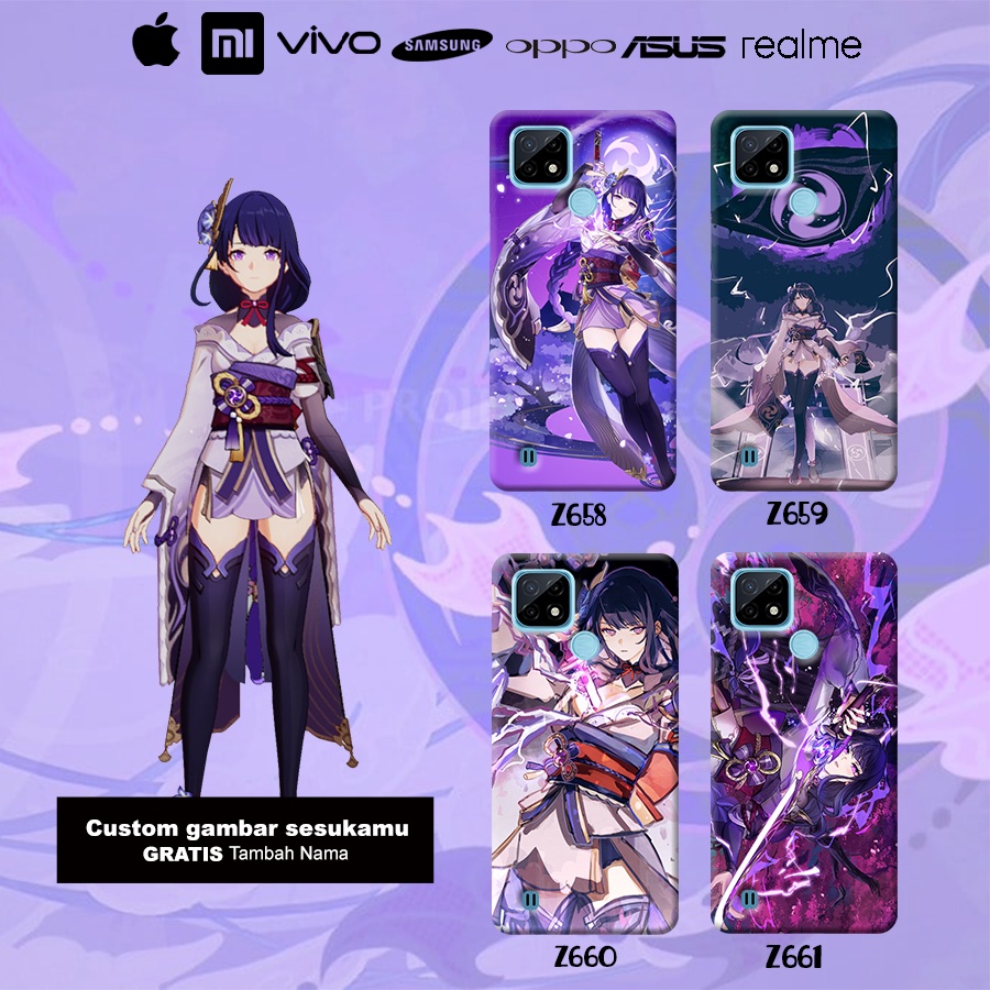 Case casing genshin impact raiden shogun ( semua tipe hp )  realme c21y c21 Narzo 50a 50i C21Y C25Y 