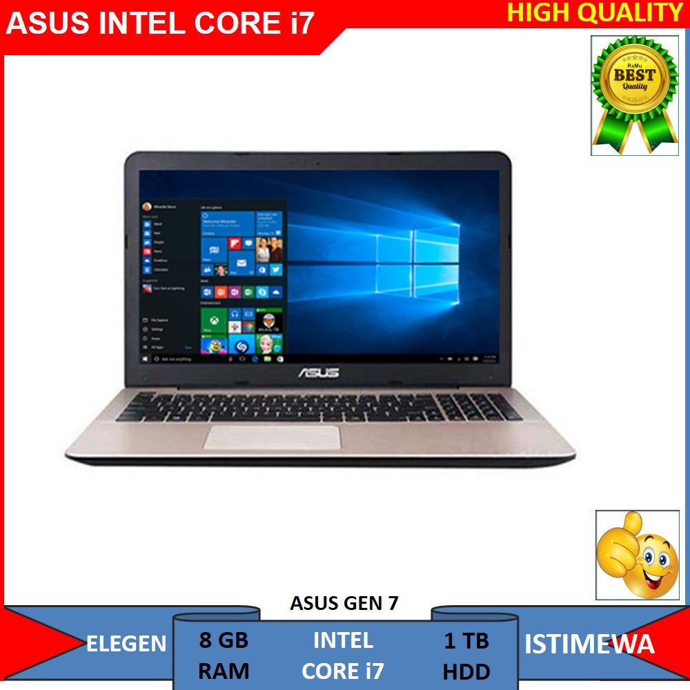 Jual LAPTOP ASUS INTEL CORE i7 GEN 7 RAM 8 GB HDD 1 TB NVIDIA 940MX 2GB